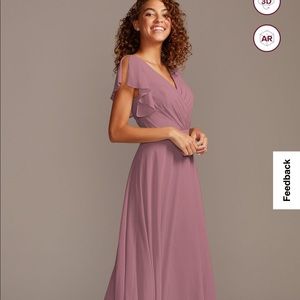 david’s bridal flutter sleeve bridesmaid dress